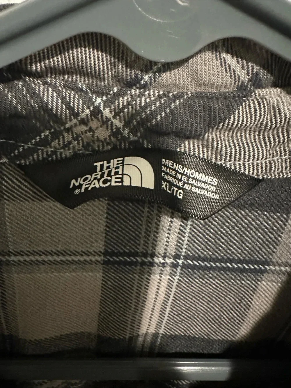 The North Face Black and Gray Plaid Button-Down Shirt